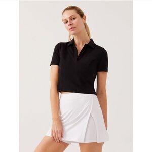 Outdoor Voices Birdie Crop Polo Oversized Black Size Medium